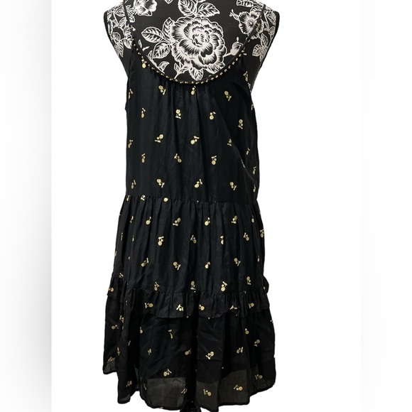 Juicy Couture BLACK LABEL spaghetti strap black and gold cherry BoHo dre… - Picture 2 of 9
